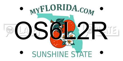 OS6L2R Florida License Plate