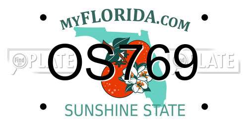 OS769 Florida License Plate