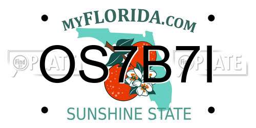 OS7B7I Florida License Plate