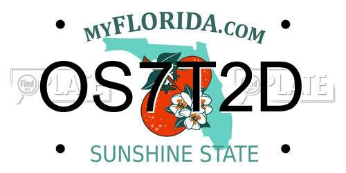 OS7T2D Florida License Plate