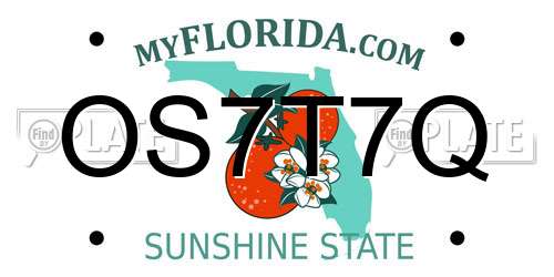 OS7T7Q Florida License Plate