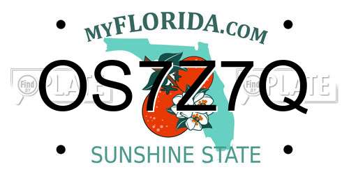 OS7Z7Q Florida License Plate