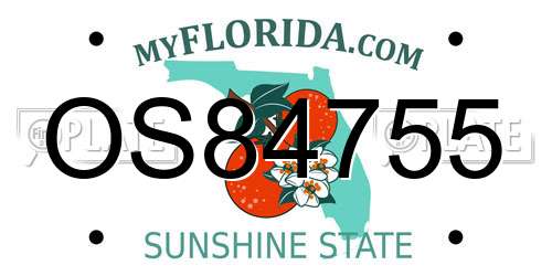 OS84755 Florida License Plate