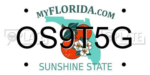 OS9T5G Florida License Plate