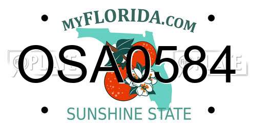 OSA0584 Florida License Plate