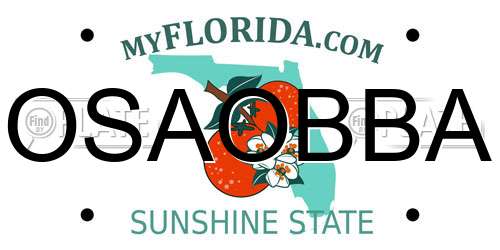 OSAOBBA Florida License Plate