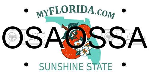 OSAOSSA Florida License Plate