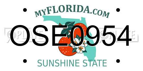 OSE0954 Florida License Plate