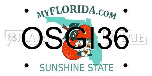 OSGI36 Florida License Plate