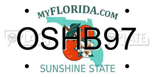 OSHB97 Florida License Plate