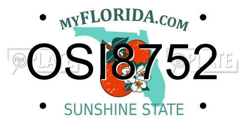 OSI8752 Florida License Plate