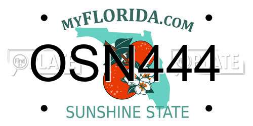 OSN444 Florida License Plate