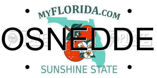 OSNEDDE Florida License Plate
