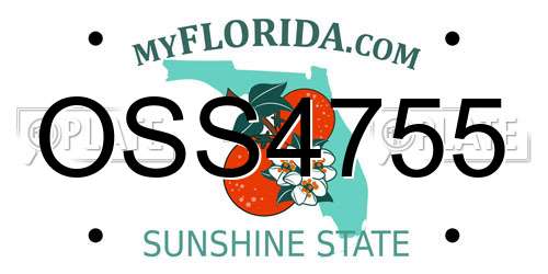 OSS4755 Florida License Plate