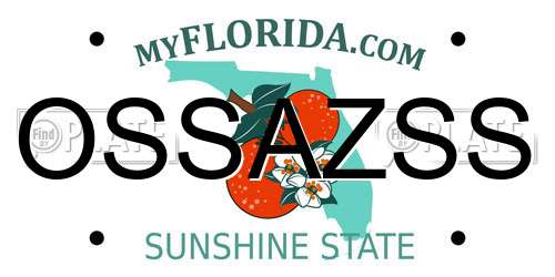 OSSAZSS Florida License Plate