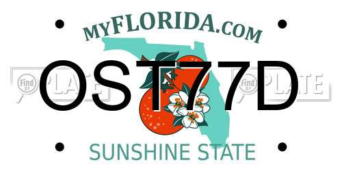 OST77D Florida License Plate