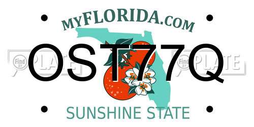 OST77Q Florida License Plate