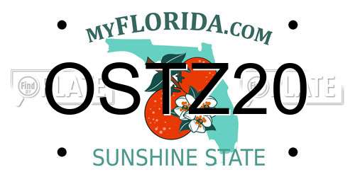 OSTZ20 Florida License Plate