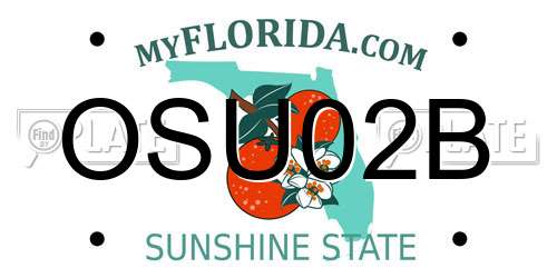 OSU02B Florida License Plate