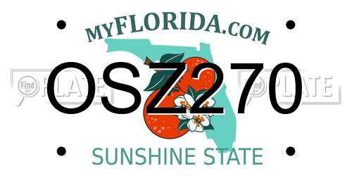OSZ270 Florida License Plate