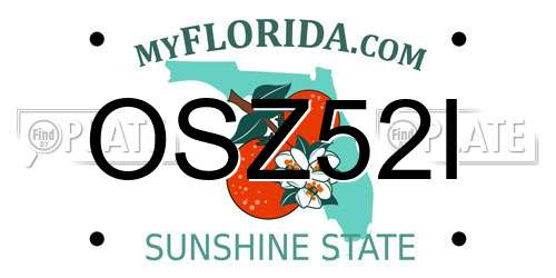 OSZ52I Florida License Plate