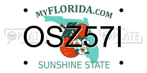 OSZ57I Florida License Plate