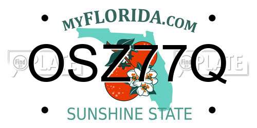 OSZ77Q Florida License Plate
