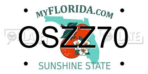 OSZZ70 Florida License Plate