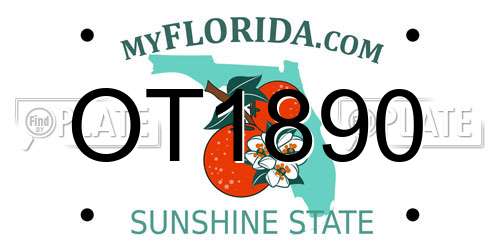 OT1890 Florida License Plate