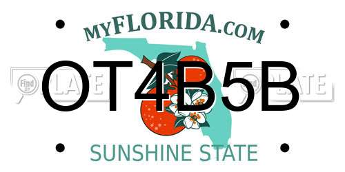 OT4B5B Florida License Plate