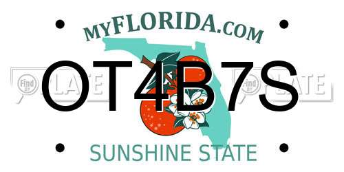 OT4B7S Florida License Plate
