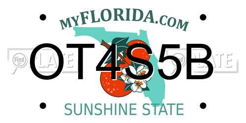 OT4S5B Florida License Plate