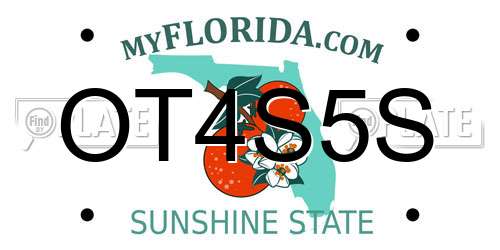 OT4S5S Florida License Plate