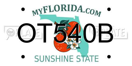 OT540B Florida License Plate