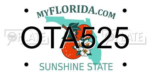 OTA525 Florida License Plate