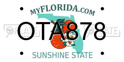 OTA878 Florida License Plate