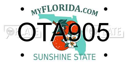 OTA905 Florida License Plate