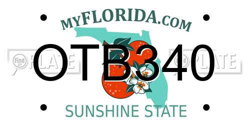 OTB340 Florida License Plate