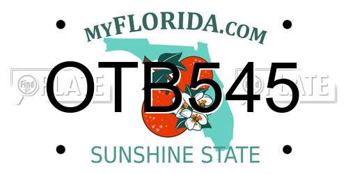 OTB545 Florida License Plate