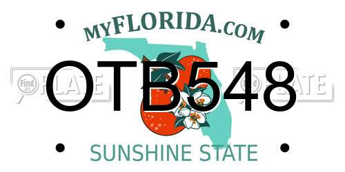 OTB548 Florida License Plate