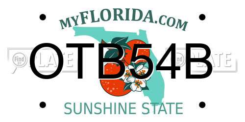 OTB54B Florida License Plate