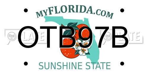 OTB97B Florida License Plate