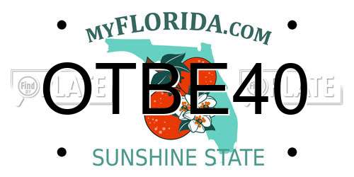 OTBE40 Florida License Plate