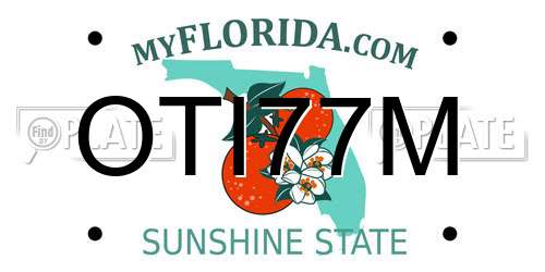 OTI77M Florida License Plate