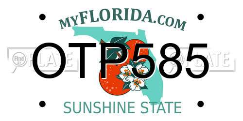 OTP585 Florida License Plate