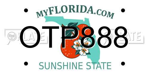 OTP888 Florida License Plate