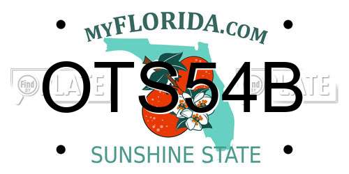 OTS54B Florida License Plate