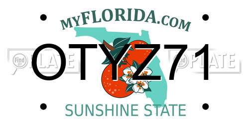 OTYZ71 Florida License Plate