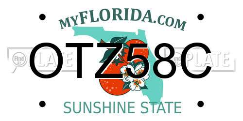 OTZ58C Florida License Plate