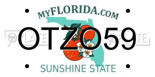 OTZO59 Florida License Plate
